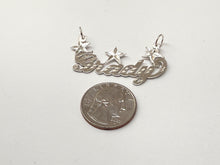 Load image into Gallery viewer, Sterling Silver Personalized Custom Handmade Diamond Cut Name Pendant Charm with Stars
