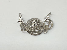 Load image into Gallery viewer, Sterling Silver Personalized Custom Handmade Diamond Cut Name Pendant Charm with Stars
