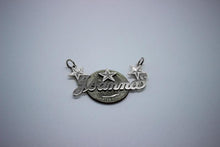 Load image into Gallery viewer, Sterling Silver Personalized Custom Handmade Name Pendant Charm with Diamond Cut Stars
