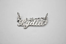 Load image into Gallery viewer, Sterling Silver Personalized Custom Name Pendant Charm with Flower
