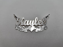 Load image into Gallery viewer, Sterling Silver Personalized Custom Handmade Name Shiny Gorgeous Pendant Charm with Heart and Underline
