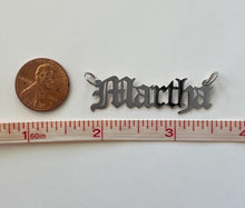 Load image into Gallery viewer, Sterling Silver Personalized Custom Handmade Old English Font Name Pendant Charm
