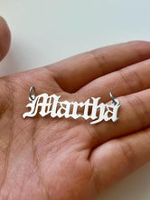 Load image into Gallery viewer, Sterling Silver Personalized Custom Handmade Old English Font Name Pendant Charm
