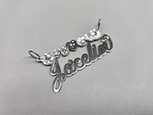 Load image into Gallery viewer, Sterling Silver Personalized Custom Handmade Name Shiny Gorgeous Pendant Charm with Heart &amp; Swirls
