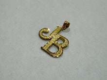 Load image into Gallery viewer, Authentic 14K Yellow Gold Double Initial Pendant Charm Diamond Cut A ~ Z Alphabet 3 Sizes
