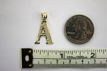 Load image into Gallery viewer, Authentic 14K Yellow Gold Double Initial Pendant Charm Diamond Cut A ~ Z Alphabet 3 Sizes
