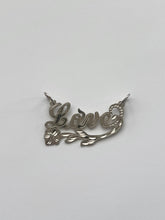 Load image into Gallery viewer, Sterling Silver Personalized Custom Handmade Cursive Name Shiny Gorgeous Pendant Charm with Flower Underline Gift for Her
