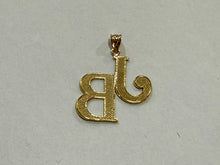 Load image into Gallery viewer, Authentic 14K Yellow Gold Double Initial Pendant Charm Diamond Cut A ~ Z Alphabet 3 Sizes
