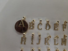 Load image into Gallery viewer, Authentic 14K Yellow Gold Double Initial Pendant Charm Diamond Cut A ~ Z Alphabet 3 Sizes
