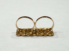 Load image into Gallery viewer, 10k Yellow Gold Nugget Style Double Finger Ring
