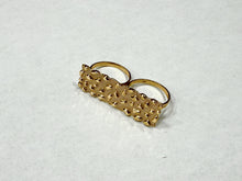 Load image into Gallery viewer, 10k Yellow Gold Nugget Style Double Finger Ring
