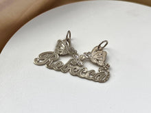 Load image into Gallery viewer, Sterling Silver Personalized Custom Handmade Cursive Font w/ Butterflies Flower Name Pendant Charm
