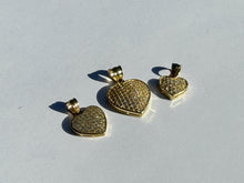 Load image into Gallery viewer, 10K Yellow Gold Heart Pendant Charm with CZ 3 sizes
