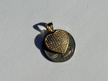 Load image into Gallery viewer, 10K Yellow Gold Heart Pendant Charm with CZ 3 sizes
