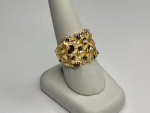 Load image into Gallery viewer, 10k Solid Yellow Gold Nugget Style Ring (19.5mm Width/19.5mm Height)
