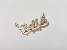 Load image into Gallery viewer, 10K Solid Yellow Gold Personalized Custom Handmade Cursive Name Pendant Charm with Heart
