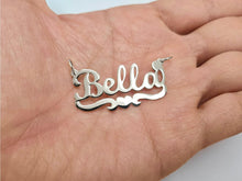 Load image into Gallery viewer, Sterling Silver Personalized Custom Handmade Cursive Name Pendant Charm with Heart
