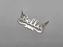 Load image into Gallery viewer, Sterling Silver Personalized Custom Handmade Cursive Name Pendant Charm with Heart
