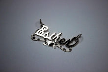 Load image into Gallery viewer, Sterling Silver Personalized Custom Handmade Cursive Name Shiny Gorgeous Pendant Charm with Heart Underline Gift for Her
