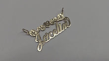 Load and play video in Gallery viewer, 10k Solid Yellow Gold Personalized Custom Handmade Cursive Name Pendant Charm with Heart &amp; Swirls D/C, Gift for Her
