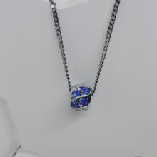 Load and play video in Gallery viewer, Sterling Silver Synthetic Opal Ball Blue Or Red Pendant Charm
