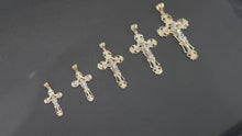 Load and play video in Gallery viewer, 10K Yellow &amp; White Two-Tone Gold Filigree Crucifix Cross Jesus Pendant Charm (Pendant Only)
