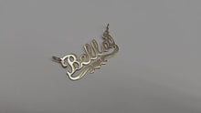 Load and play video in Gallery viewer, 14K Solid Yellow Gold Personalized Custom Handmade Cursive Name Pendant Charm with Heart
