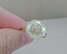 Load and play video in Gallery viewer, 10K Solid Yellow Gold Spinning Fidget Sunflower Star Ring with CZ
