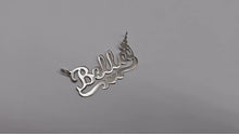 Load and play video in Gallery viewer, Sterling Silver Personalized Custom Handmade Cursive Name Pendant Charm with Heart
