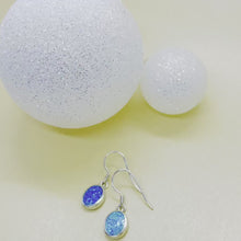 Load and play video in Gallery viewer, 925 Sterling Silver Synthetic Opal Oval Earrings
