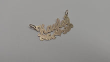 Load and play video in Gallery viewer, 10k Solid Yellow Gold Personalized Custom Handmade Cursive Name Pendant Charm with Heart &amp; D/C Underline
