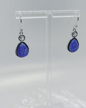 Load and play video in Gallery viewer, Sterling Silver Synthetic Opal Circle Droplet Dangling Earrings
