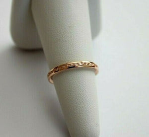 14K Solid Yellow White Rose Gold Eternity Endless Ring Band