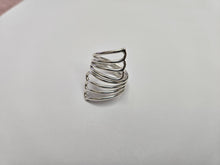 Load image into Gallery viewer, Sterling Silver Wire Wrap Ring Women Long Fan Bypass Handmade 1 1/2 inch Long
