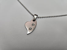 Load image into Gallery viewer, Stainless Steel Fancy Heart Pendant 7/8 inch with 30 inch Bead Chain Necklace

