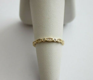 14K Yellow White Rose Gold Eternity Endless Ring Band CZ