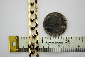 14K Yellow Gold Solid Cuban Chain