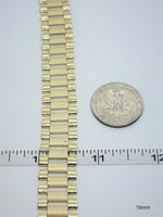 10K Yellow Gold Solid Rectangular Brick Chain