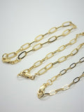 14K Yellow Gold Hollow Paperclip Forzata Chain