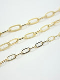 14K Yellow Gold Hollow Paperclip Forzata Chain