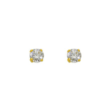 Load image into Gallery viewer, 14K Yellow White Gold CZ Cubic Zirconia  2mm~9mm with Screw Back Stud Earrings
