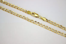 Load image into Gallery viewer, 10K Two Tone Gold Hollow Diamond Cut Cuban 3.5mm Chain
