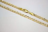 10K Two Tone Gold Hollow Diamond Cut Cuban Chain