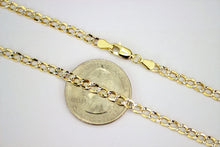 Load image into Gallery viewer, 10K Two Tone Gold Hollow Diamond Cut Cuban 3.5mm Chain
