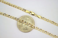 10K Two Tone Gold Hollow Diamond Cut Cuban Chain