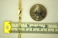 14K Yellow Gold Solid Figaro Chain