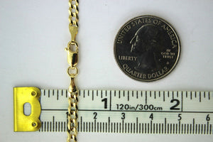 14K Yellow Gold Solid Cuban Chain