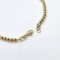 14K Yellow Gold Hollow Bead Chain Bracelet
