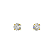 Load image into Gallery viewer, 14K Yellow White Gold CZ Cubic Zirconia  2mm~9mm with Screw Back Stud Earrings
