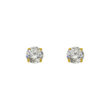 Load image into Gallery viewer, 14K Yellow White Gold CZ Cubic Zirconia  2mm~9mm with Screw Back Stud Earrings
